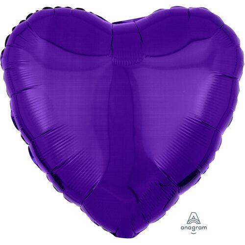 45cm Heart Metallic Purple Plain Foil #4010597 - Each (pkgd.)