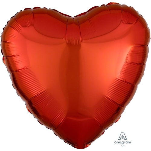 45cm Heart Metallic Orange Plain Foil #4011563 - Each (pkgd.)