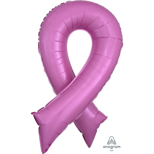91cm Shape Pink Ribbon Foil Balloon #4014418 - Each (Pkgd) 