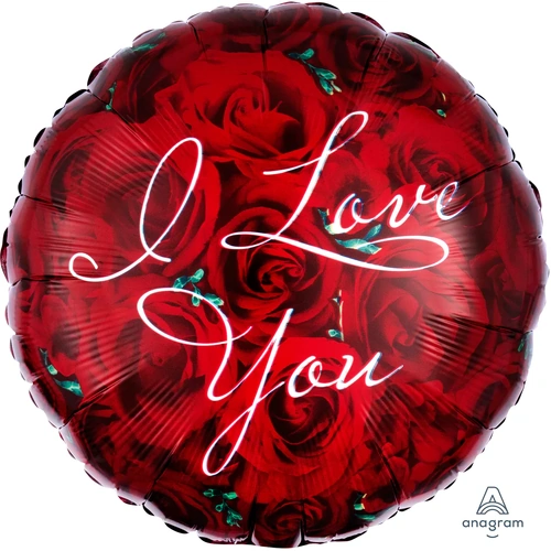 10cm Valentine's Day Roses Heart Foil Balloon #4014960AF - Each  (Inflated, supplied air-filled on stick)
