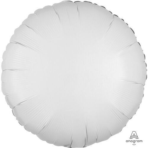 45cm Round Opaque White Plain Foil #4020595 - Each (pkgd.)