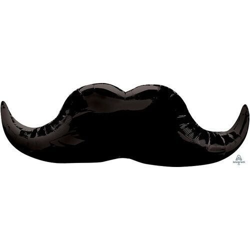 88cm SuperShape Mustache Black Foil Balloon #4027696 - Each (pkgd.)