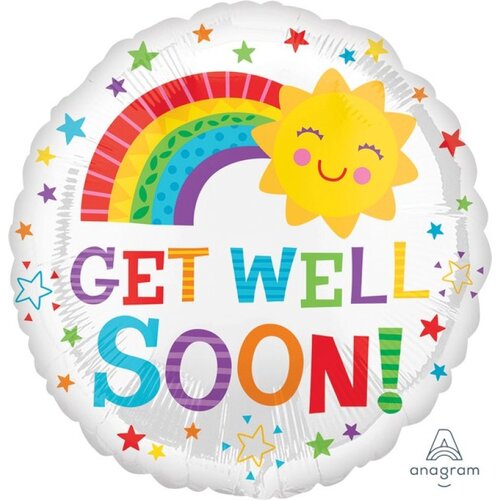 45cm Round Get Well Soon Happy Sun Foil Balloon #4035505 - Each (Pkgd.) 