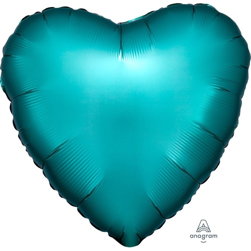 45cm Heart Satin Luxe Jade Plain Foil #4036799 - Each (pkgd.)