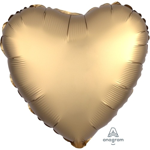 45cm Heart Satin Luxe Gold Sateen Plain Foil #4036803 - Each (pkgd.)