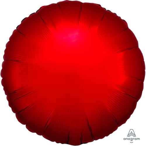 45cm Round Satin Luxe Sangria Plain Foil #4038583 - Each (pkgd.)
