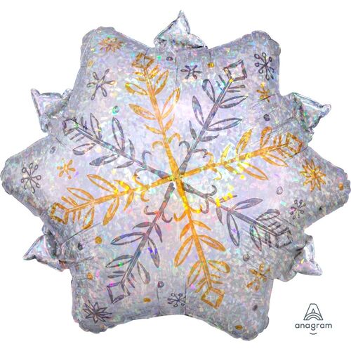 Jr Shape Shinning Snow Holographic Foil Balloon #4038836 - Each (Pkgd.) 