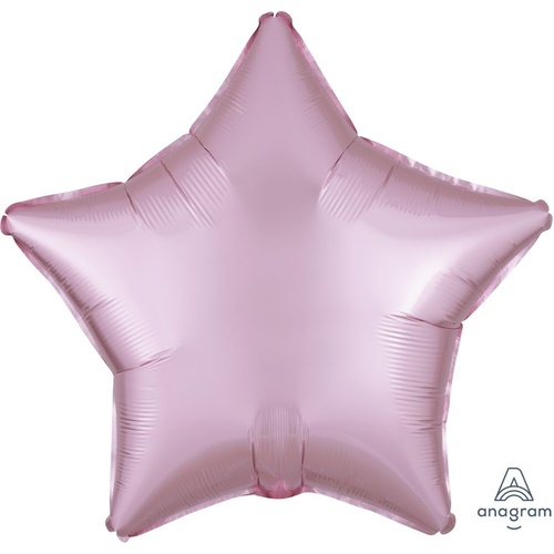 45cm Star Satin Luxe Pastel Pink Plain Foil Balloon #4039909 - Each (pkgd.)