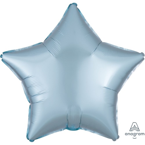 45cm Star Satin Luxe Pastel Blue Plain Foil Balloon #4039912 - Each (pkgd.)