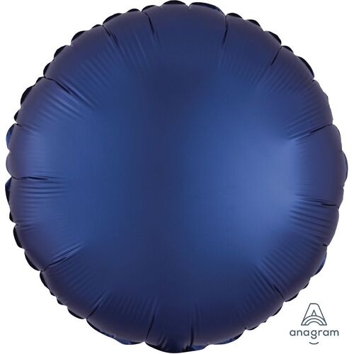 45cm Round Satin Luxe Navy Plain Foil #4039960 - Each (pkgd.)