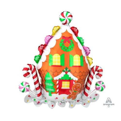76cm SuperShape Gingerbread House Foil Balloon #4040429 - Each (Pkgd.) TEMPORARILY UNAVAILABLE