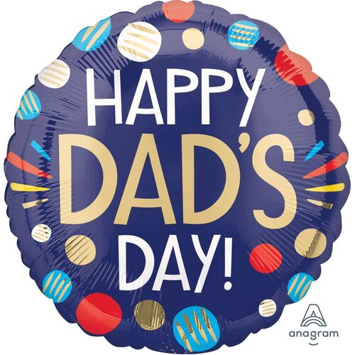 45cm Round Happy Dad's Day Foil Balloon #4040952 - Each (Pkgd.) TEMPORARILY UNAVAILABLE