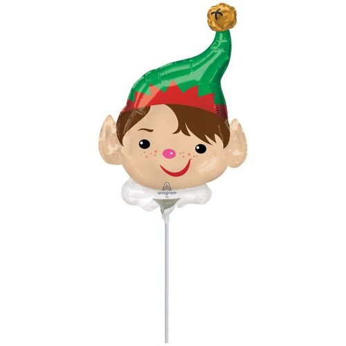 Mini Shape Adorable Elf  Foil Balloon 35cm #4043351AF - Each (Inflated, supplied air-filled on stick)