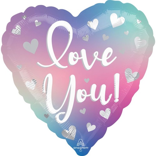 45cm Love You Filtered Ombre Heart Foil Balloon #4043666 - Each (Pkgd.)