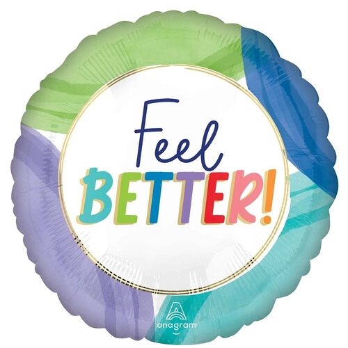 DISC 45cm Round Feel Better Cutout Collage Foil Balloon #4045683 - Each (Pkgd.) TEMPORARILY UNAVAILABLE