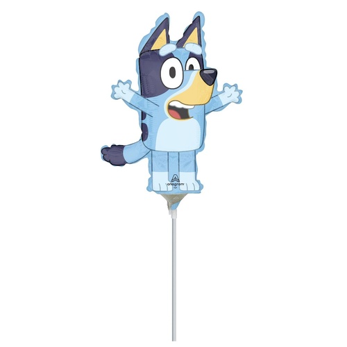Mini Shape Licensed Bluey Foil Balloon #4047671AF - Each (Inflated, supplied air-filled on stick) TEMPORARILY UNAVAILABLE