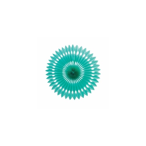 Paper Party Hanging Fan Classic Turquoise 24cm #405217T - Each (Pkgd.)