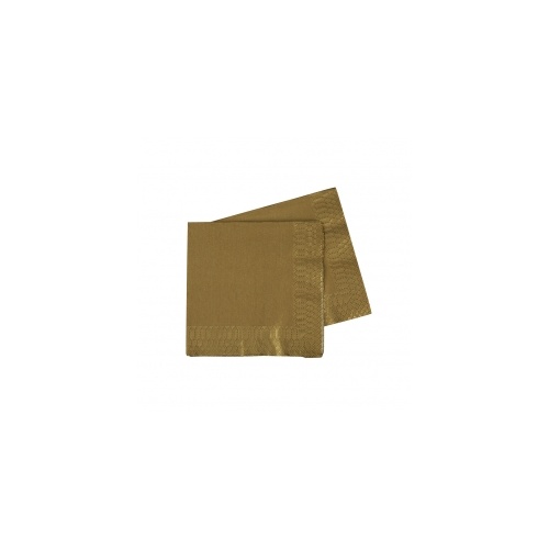 Cocktail Napkin Metallic Gold 250mm #406070MGP - 20Pk (Pkgd.)