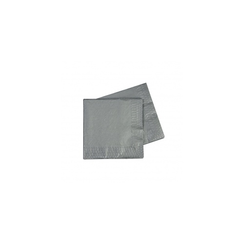 Cocktail Napkin Metallic Silver 250mm #406070MSP - 20Pk (Pkgd.) 
