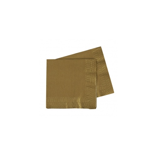 Lunch Napkin Metallic Gold 330mm #406072MGP - 20Pk (Pkgd.)