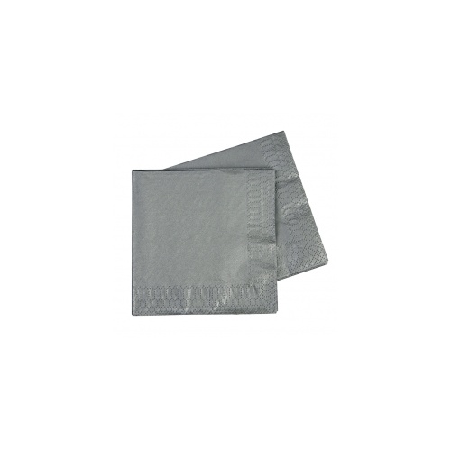 Lunch Napkin Metallic Silver 330mm #406072MSP - 20Pk (Pkgd.) 