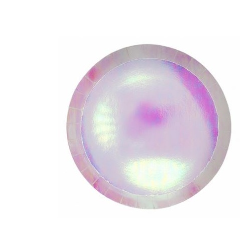 Paper Party Round Dinner Plate Iridescent 22.5cm #406110IRP - 10Pk (Pkgd.) 