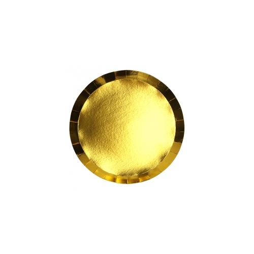 Paper Party Round Banquet Plate Metallic Gold 26cm #406120MGP - 10Pk (Pkgd.)
