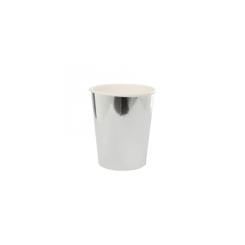 Paper Party Cup Metallic Silver 260ml #6135MSP - 20Pk (Pkgd.) TEMPORARILY UNAVAILABLE 