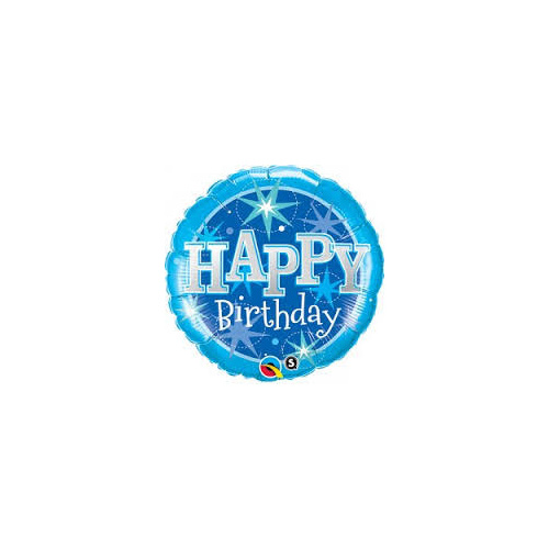 90cm Shape Foil Birthday Blue Sparkle #43216 - Each (Pkgd.)