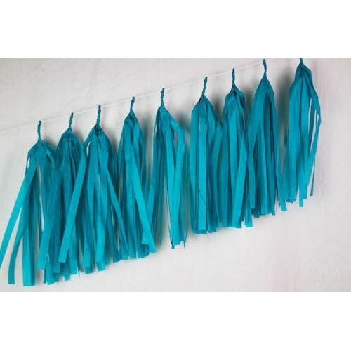 Tassels Tissue Standard Teal 35cm Pre-Cut #47128 - Pack of 9