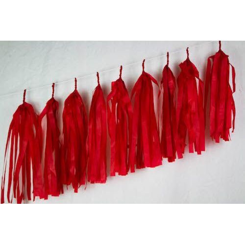 Tassels Tissue Standard Red 35cm Pre-Cut #47138 - Pack of 9