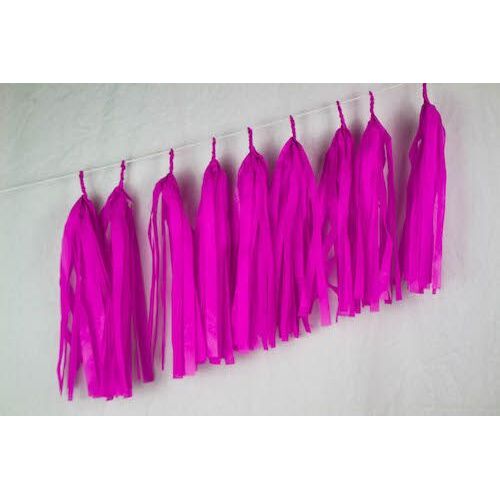 Tassels Tissue Standard Petunia Pink 35cm Pre-Cut #47150 - Pack of 9