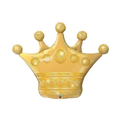 DISC Shape Golden Crown 103cm Foil Balloon #49343 - Each (Pkgd.) 
