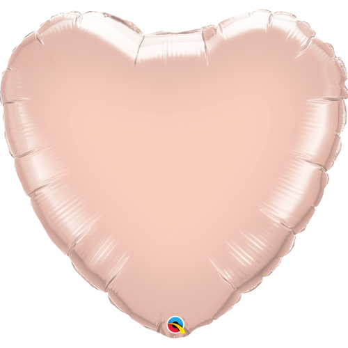 90cm Heart Foil Rose Gold Plain Foil #57051 - Each (Unpkgd.) 