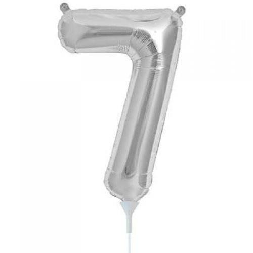 41cm Number 7 Silver Foil Balloon - Air Fill ONLY #59095 - Each (Pkgd.) 