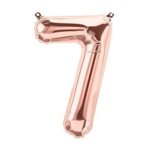 41cm Number 7 Rose Gold Foil Balloon - Air Fill ONLY #59115 - Each (Pkgd.)
