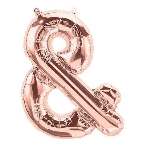 41cm Symbol Ampersand & Rose Gold Foil Balloon - Air Fill ONLY #59225 - Each (Pkgd.)