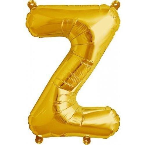41cm Letter Z Gold Foil Balloon - Air Fill ONLY #59546 - Each (Pkgd.)