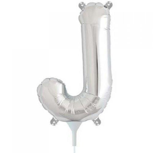 41cm Letter J Silver Foil Balloon - Air Fill ONLY #59618 - Each (Pkgd.)