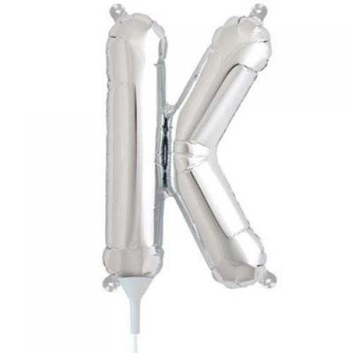 41cm Letter K Silver Foil Balloon - Air Fill ONLY #59620 - Each (Pkgd.)
