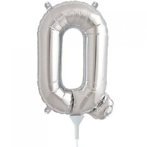 41cm Letter Q Silver Foil Balloon - Air Fill ONLY #59684 - Each (Pkgd.)