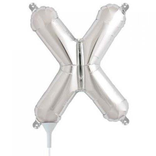 41cm Letter X Silver Foil Balloon - Air Fill ONLY #59698 - Each (Pkgd.)