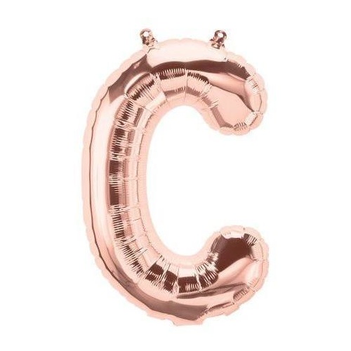 41cm Letter C Rose Gold Foil Balloon - Air Fill ONLY #59708 - Each (Pkgd.)