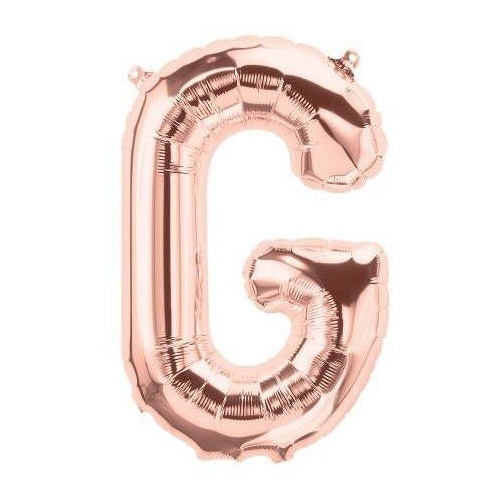 41cm Letter G Rose Gold Foil Balloon - Air Fill ONLY #59716 - Each (Pkgd.)