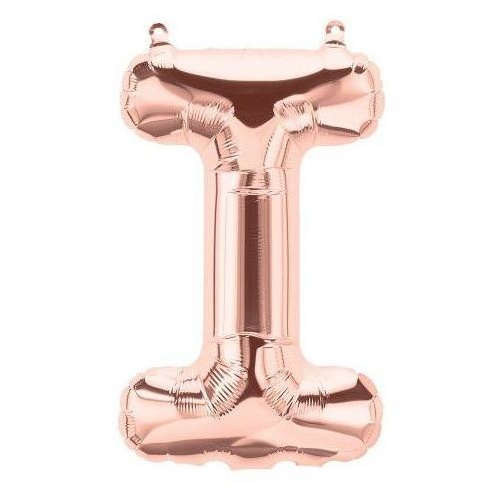 41cm Letter I Rose Gold Foil Balloon - Air Fill ONLY #59720 - Each (Pkgd.)