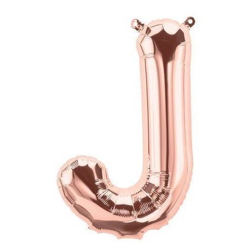 41cm Letter J Rose Gold Foil Balloon - Air Fill ONLY #59722 - Each (Pkgd.)