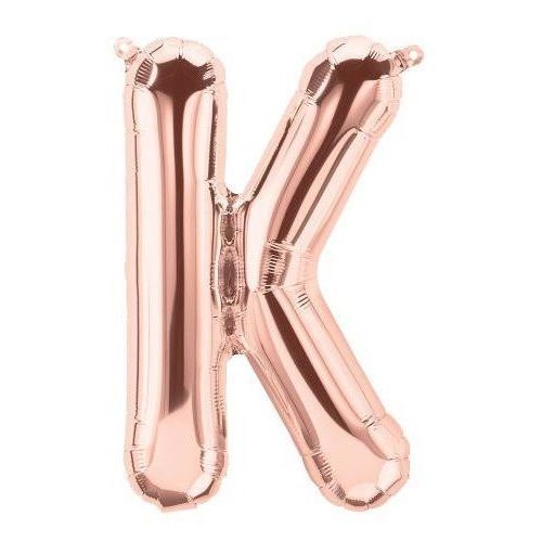 41cm Letter K Rose Gold Foil Balloon - Air Fill ONLY #59724 - Each (Pkgd.)