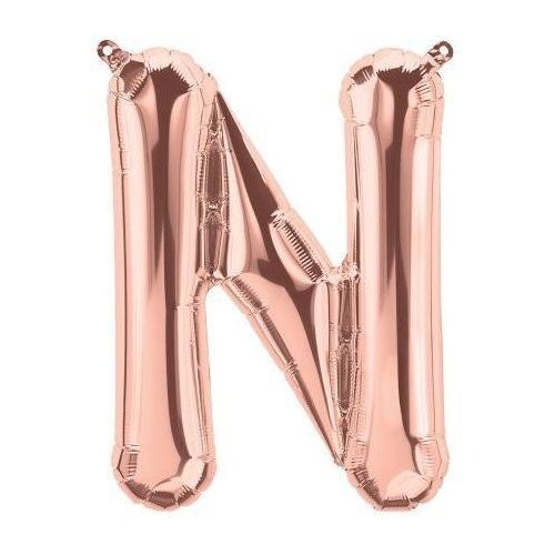41cm Letter N Rose Gold Foil Balloon - Air Fill ONLY #59730 - Each (Pkgd.)