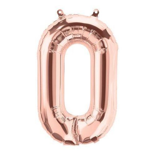 41cm Letter O Rose Gold Foil Balloon - Air Fill ONLY #59732 - Each (Pkgd.)