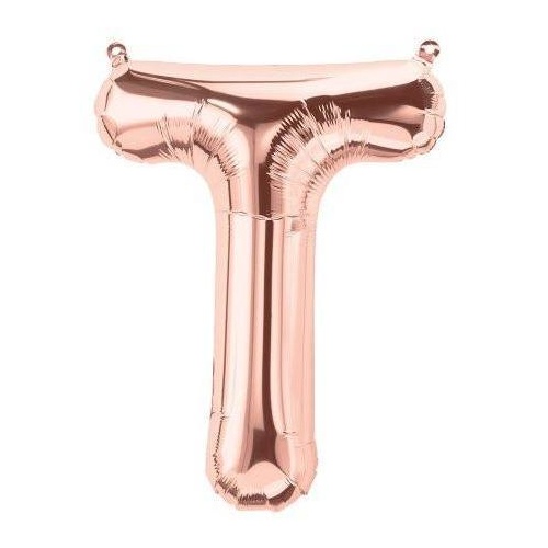 41cm Letter T Rose Gold Foil Balloon - Air Fill ONLY #59742 - Each (Pkgd.)